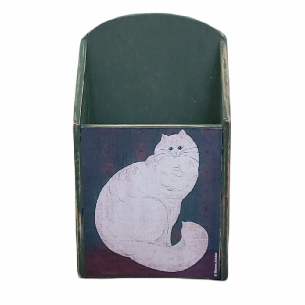 Warren Kimble Fat Cat Wood Wall Memo Box